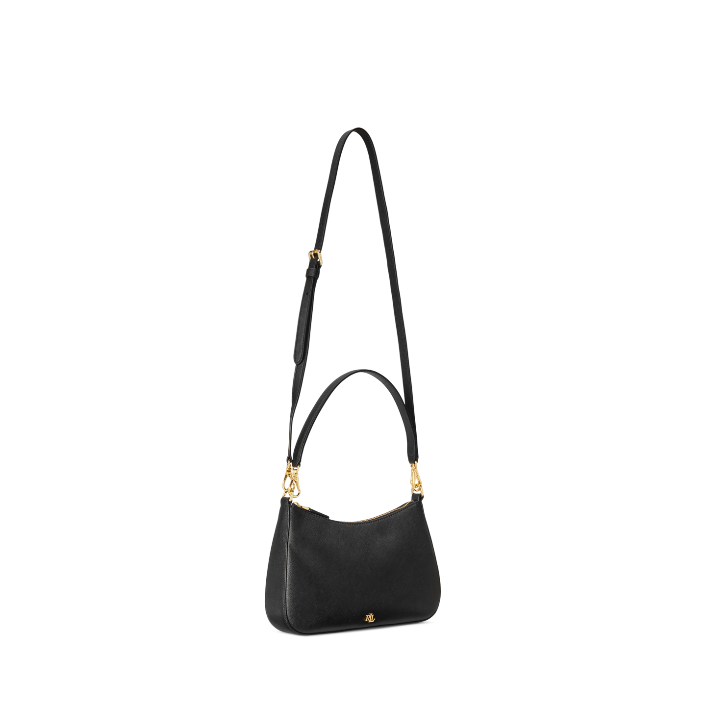 Женская сумка Ralph Lauren Crosshatch Leather Medium Danni, цвет: Чёрный — фото 1