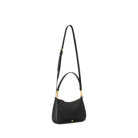 Женская сумка Ralph Lauren Crosshatch Leather Medium Danni, цвет: Чёрный