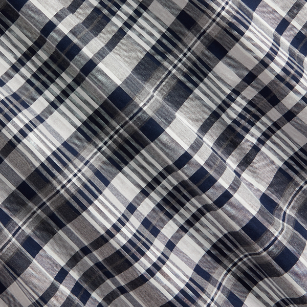 Grey Heather/Navy Multi Plaid Oxford Shirt Big & Tall 6