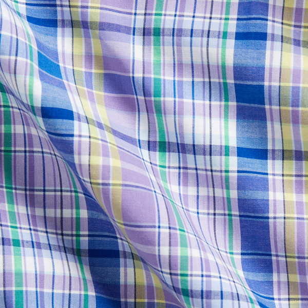 Purple/Yellow Multi Plaid Stretch Poplin Shirt Big & Tall 8