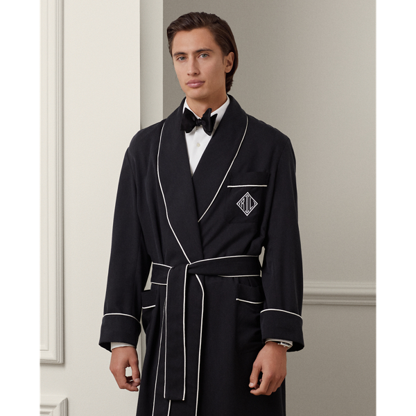 Monogram Silk Gabardine Robe Ralph Lauren