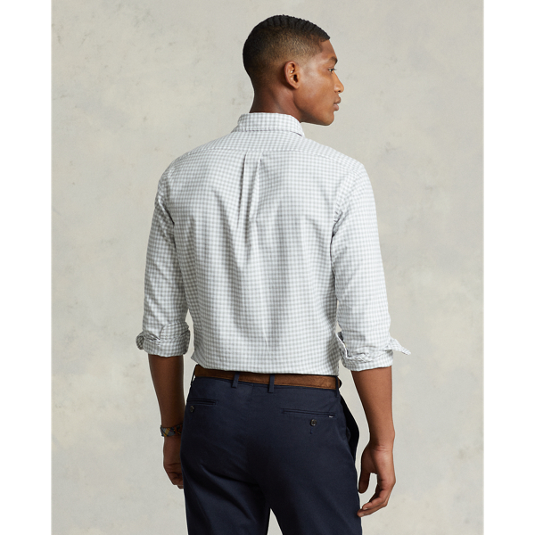 Grey Heather/White Classic Fit Gingham Oxford Shirt Polo Ralph Lauren 5