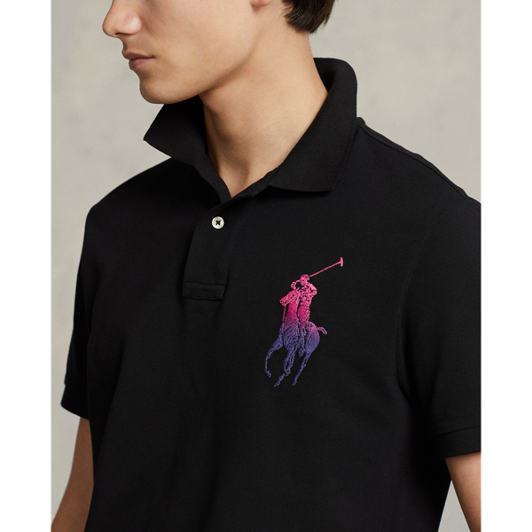Polo Black Classic Fit Big Pony Mesh Polo Shirt Polo Ralph Lauren 6