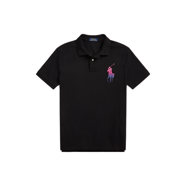 Polo Black Classic Fit Big Pony Mesh Polo Shirt Polo Ralph Lauren 2