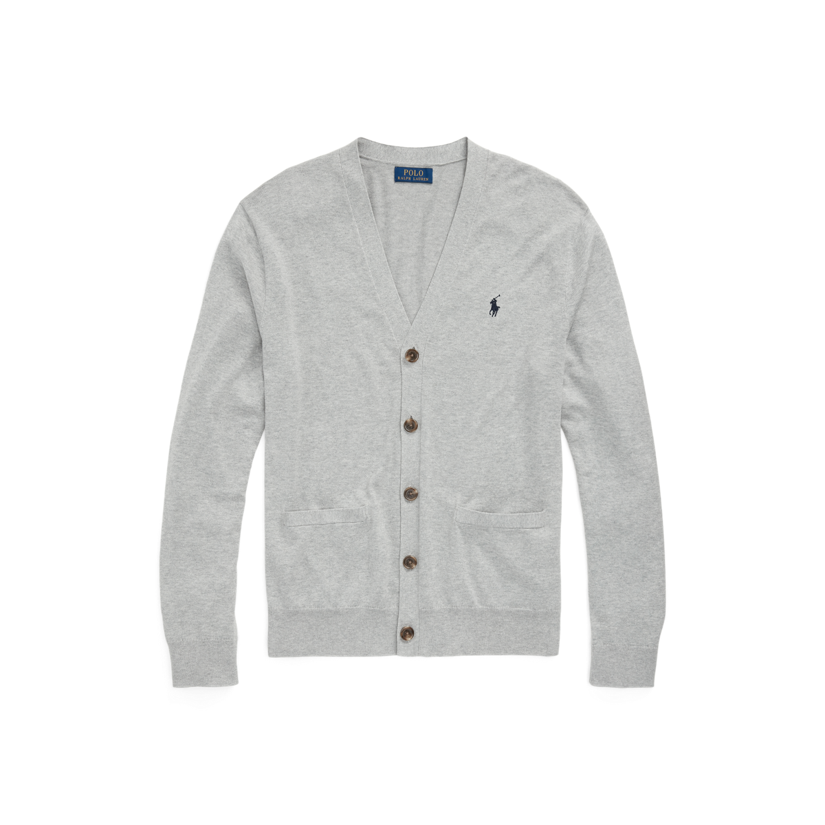 試着のみ　ポロラルフローレン　ダークグレー Vネックカーディガン ポロロゴ Cotton V-Neck Cardigan | ラルフ ローレン公式オンラインストア