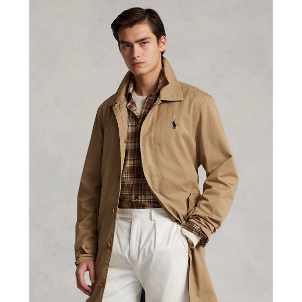Caf&eacute; Tan Twill Walking Coat Polo Ralph Lauren 4