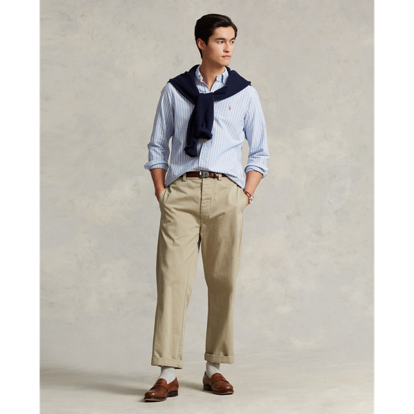 Blue Multi/White Classic Fit Striped Oxford Shirt Polo Ralph Lauren 4