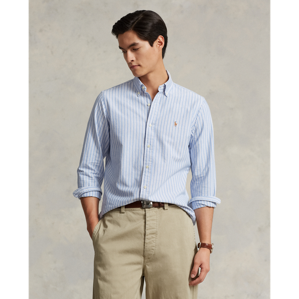 Blue Multi/White Classic Fit Striped Oxford Shirt Polo Ralph Lauren 1