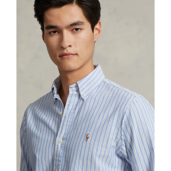 Blue Multi/White Classic Fit Striped Oxford Shirt Polo Ralph Lauren 6