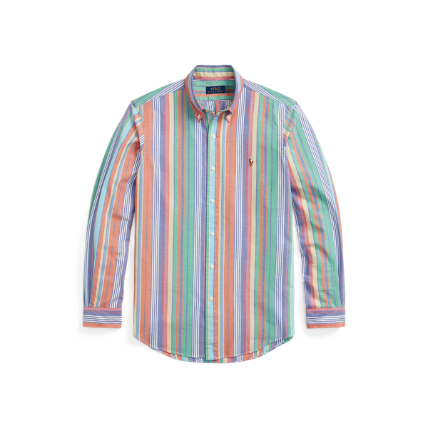 Orange/Green Multi Classic Fit Striped Oxford Shirt Polo Ralph Lauren 2