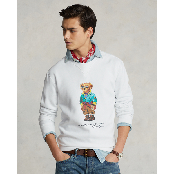 White Polo Bear Fleece Sweatshirt Polo Ralph Lauren 1