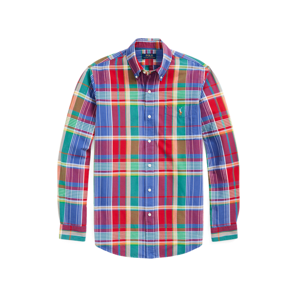 Red/Blue Multi Classic Fit Plaid Oxford Shirt Polo Ralph Lauren 2