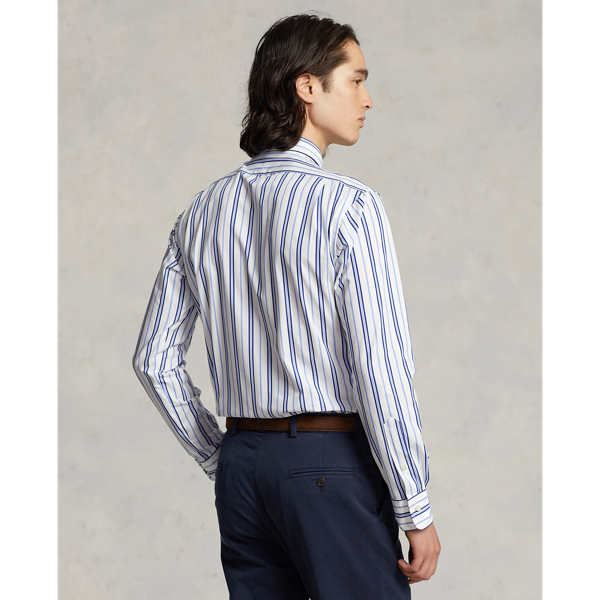 White/Blue Multi Classic Fit Striped Stretch Poplin Shirt Polo Ralph Lauren 5