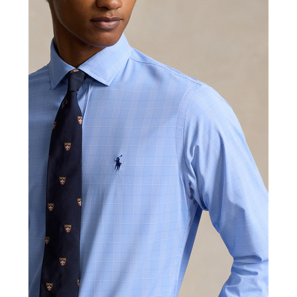 Light Blue/White Classic Fit Plaid Performance Shirt Polo Ralph Lauren 6