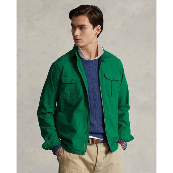 Primary Green Garment-Dyed Oxford Overshirt Polo Ralph Lauren 4