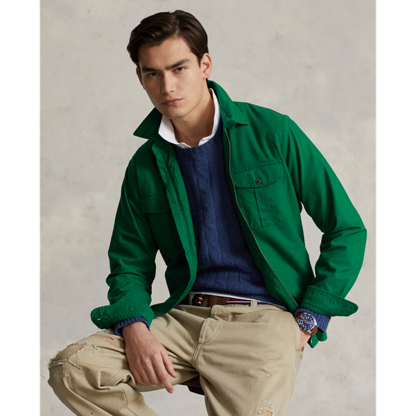 Primary Green Garment-Dyed Oxford Overshirt Polo Ralph Lauren 1
