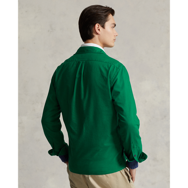 Primary Green Garment-Dyed Oxford Overshirt Polo Ralph Lauren 5