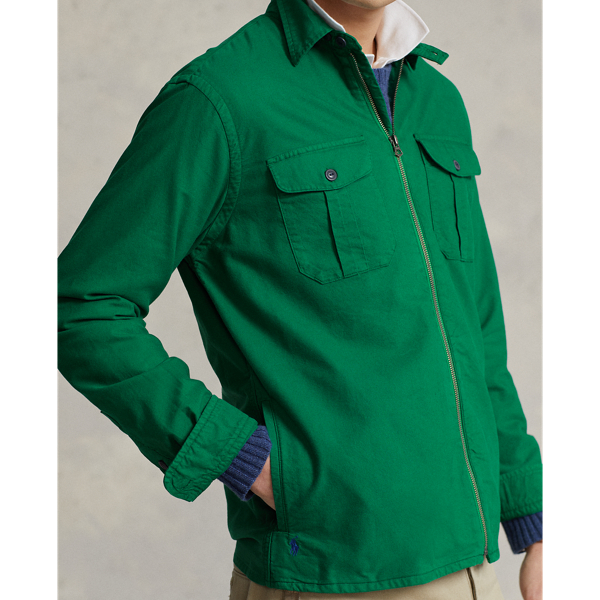 Primary Green Garment-Dyed Oxford Overshirt Polo Ralph Lauren 6
