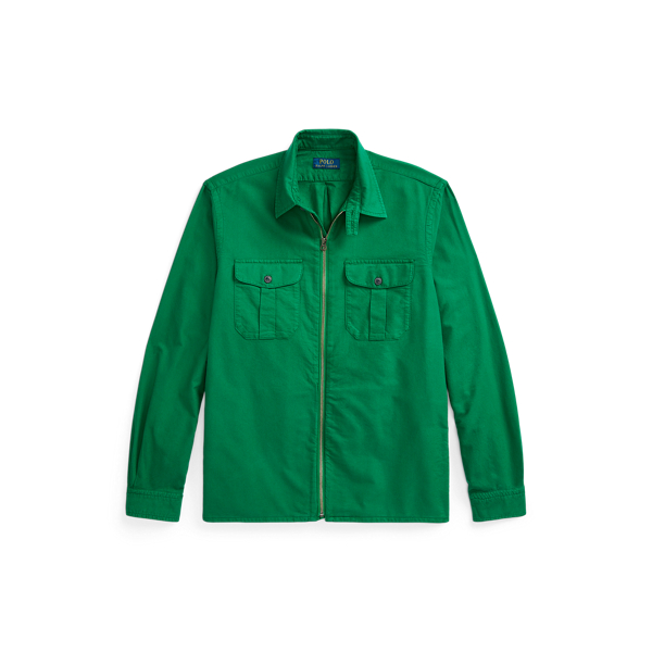Primary Green Garment-Dyed Oxford Overshirt Polo Ralph Lauren 2