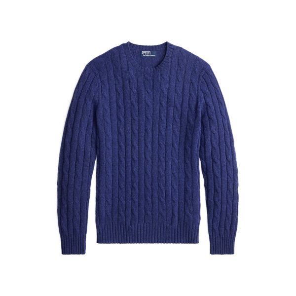 Rustic Navy Heather The Iconic Cable-Knit Cashmere Sweater Polo Ralph Lauren 2