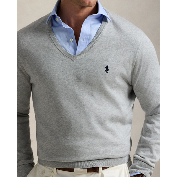 Mens Ralph store Lauren Cashmere/Cotton V-Neck