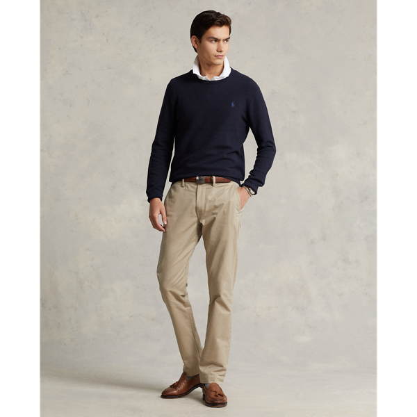 Navy Heather Mesh-Knit Cotton Crewneck Sweater Polo Ralph Lauren 4