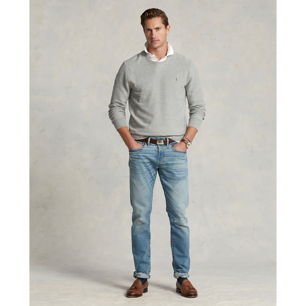 Andover Heather Mesh-Knit Cotton Crewneck Sweater Polo Ralph Lauren 4