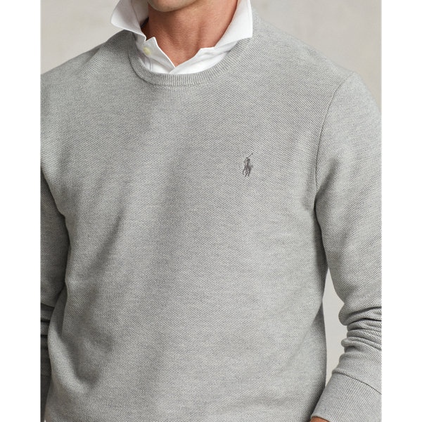 Andover Heather Mesh-Knit Cotton Crewneck Sweater Polo Ralph Lauren 6