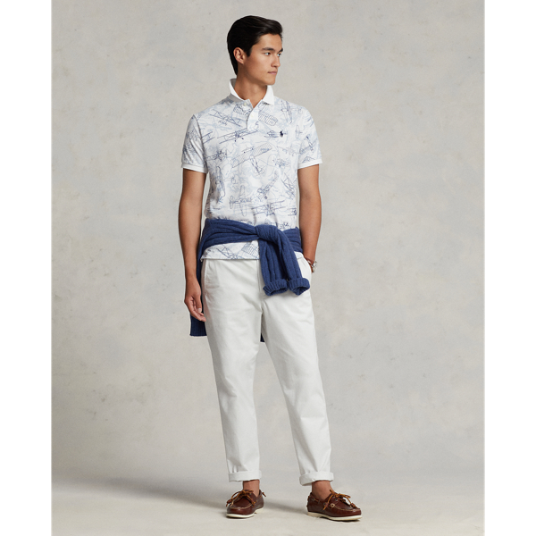 White Classic Fit Aviation Mesh Polo Shirt Polo Ralph Lauren 4