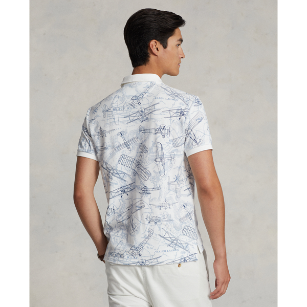 White Classic Fit Aviation Mesh Polo Shirt Polo Ralph Lauren 5