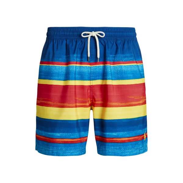 Blue/Yellow Stripe 5.75-Inch Traveler Classic Swim Trunk Polo Ralph Lauren 2