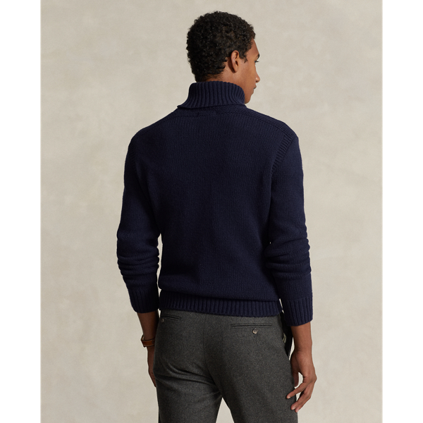 Hunter Navy Wool-Cashmere Roll Neck Jumper Polo Ralph Lauren 5