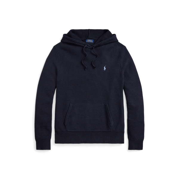 Strukturierter Baumwoll-Kapuzenpullover