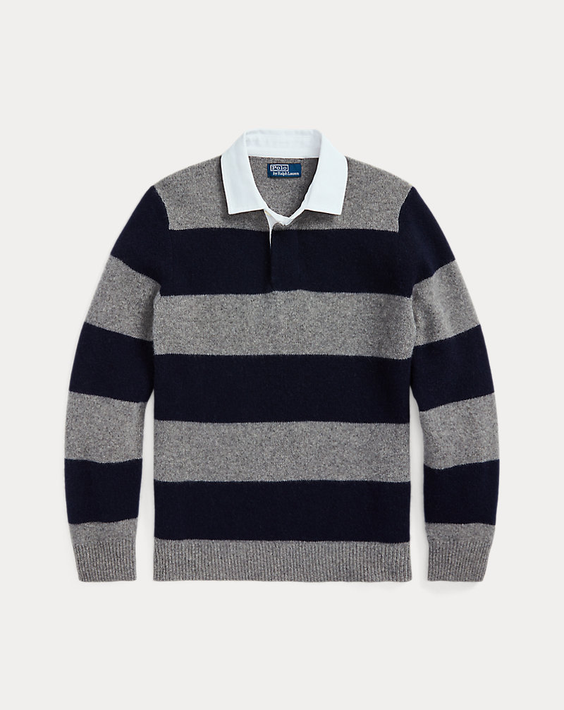 Striped Wool-Cashmere Rugby Sweater | Ralph Lauren Striped Wool-Cashmere Rugby Sweater | Ralph Lauren