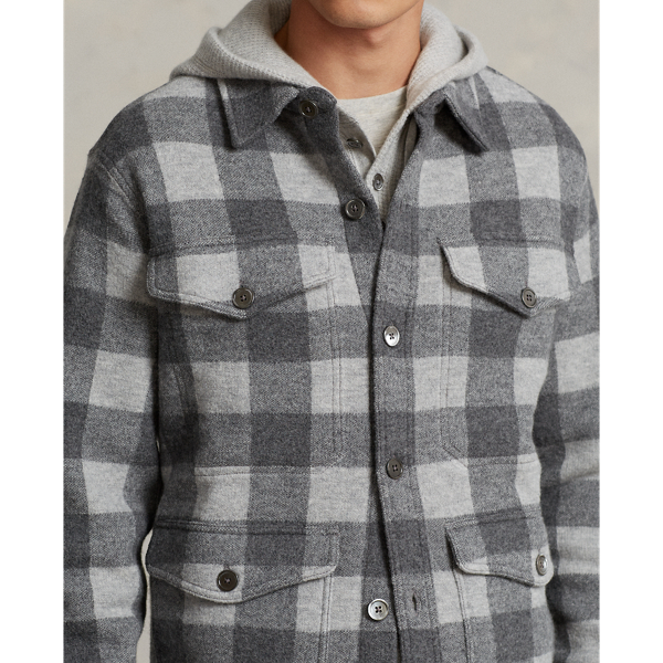 Grey Multi Plaid Wool Thicket Sweater Polo Ralph Lauren 6