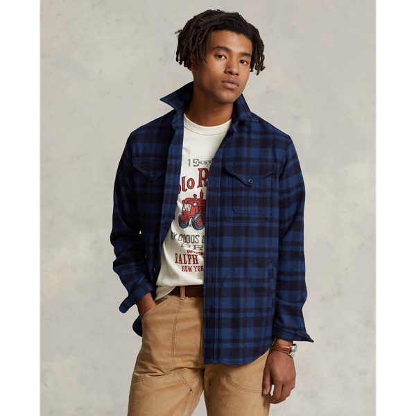 Plaid Wool Blend Overshirt