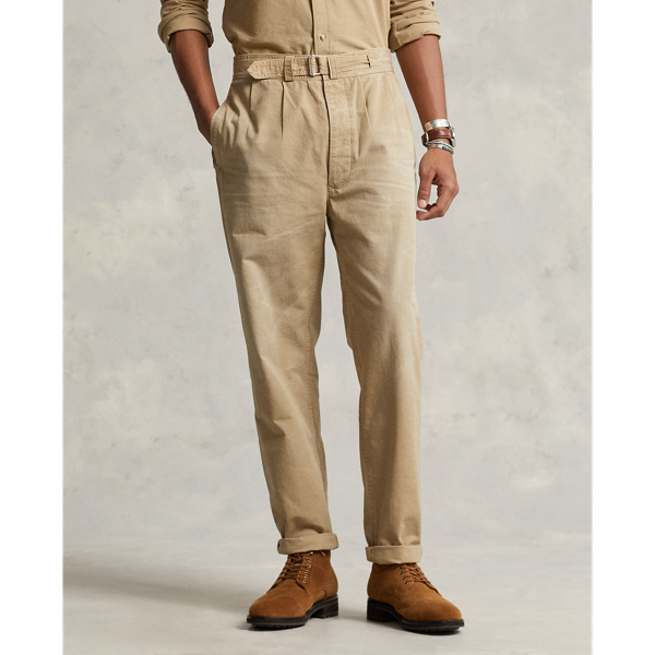 Relaxed Fit Pleated Canvas Pant 