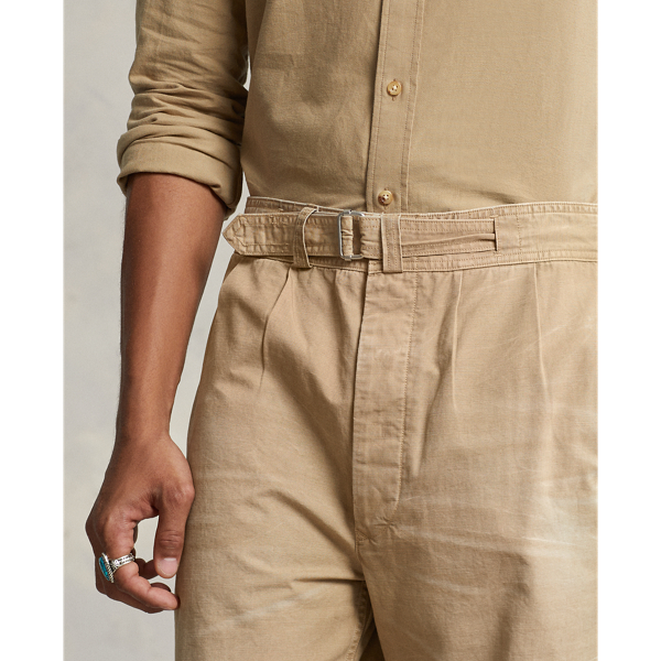 Surrey Tan Relaxed Fit Pleated Canvas Pant Polo Ralph Lauren 6