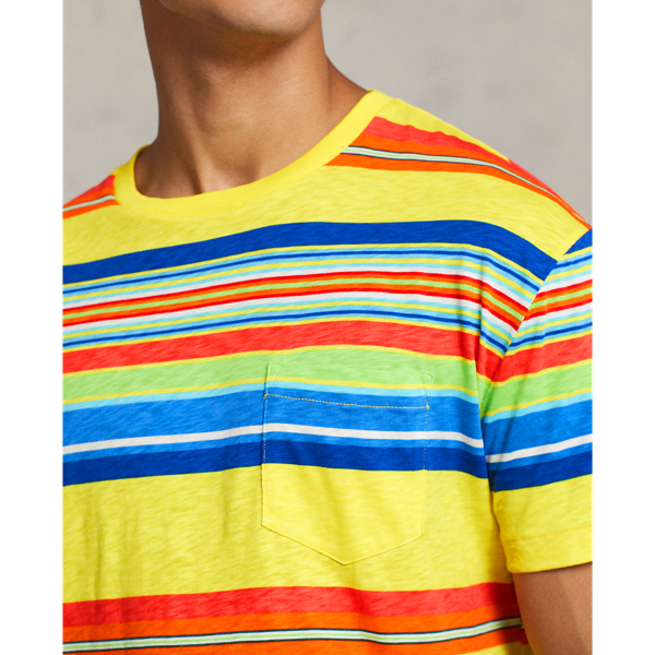 T-shirt ray&eacute; coupe classique en jersey Polo Ralph Lauren en Lemon Crush 6