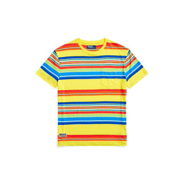 T-shirt ray&eacute; coupe classique en jersey Polo Ralph Lauren en Lemon Crush 2