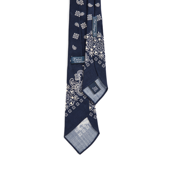 Navy Vintage-Inspired Bandanna Wool Tie Polo Ralph Lauren 2