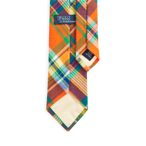 Orange/Royal Multi Polo Bear Plaid Flannel Tie Polo Ralph Lauren 2