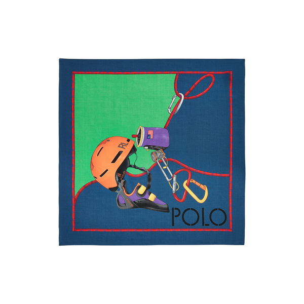 Green/Navy Multi Wool-Silk Graphic Bandanna Polo Ralph Lauren 2