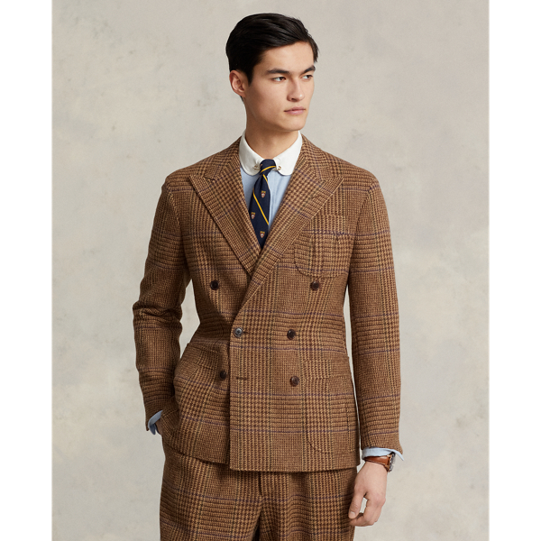Brown/Tan Glen Plaid Wool Suit Jacket Polo Ralph Lauren 8