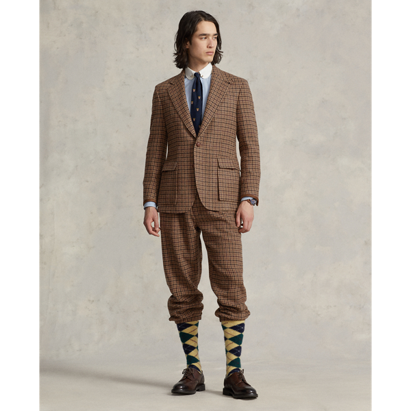 Brown/Tan The RL67 Plaid Wool Jacket Polo Ralph Lauren 4