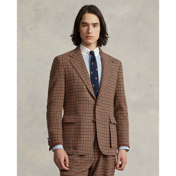 Brown/Tan The RL67 Plaid Wool Jacket Polo Ralph Lauren 8