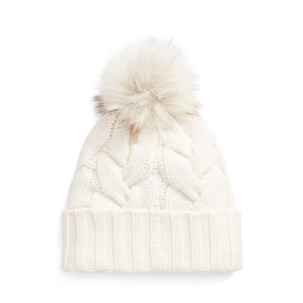 Polo Bear Cable-Knit Pom-Pom Beanie for Women | Ralph Lauren® PA