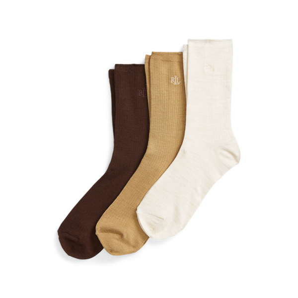 Rib-knit Wool-Blend Crew Sock 3-Pack