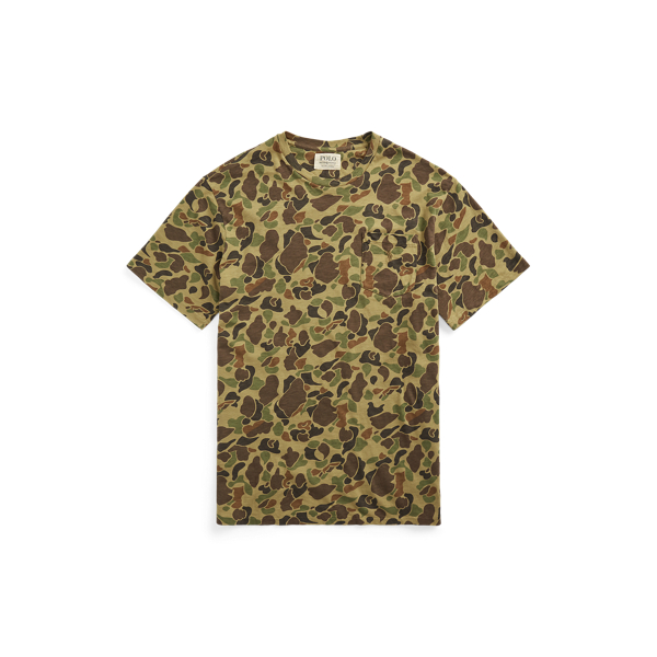 Maglietta camouflage in jersey con tasca Big & Tall in 1