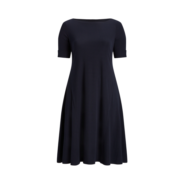 Stretch Cotton Midi Dress Lauren Woman 1